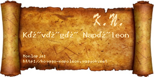 Kővágó Napóleon névjegykártya